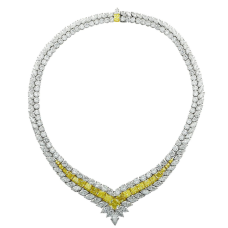 Yellow Sapphire & Diamond Artisanal Necklace